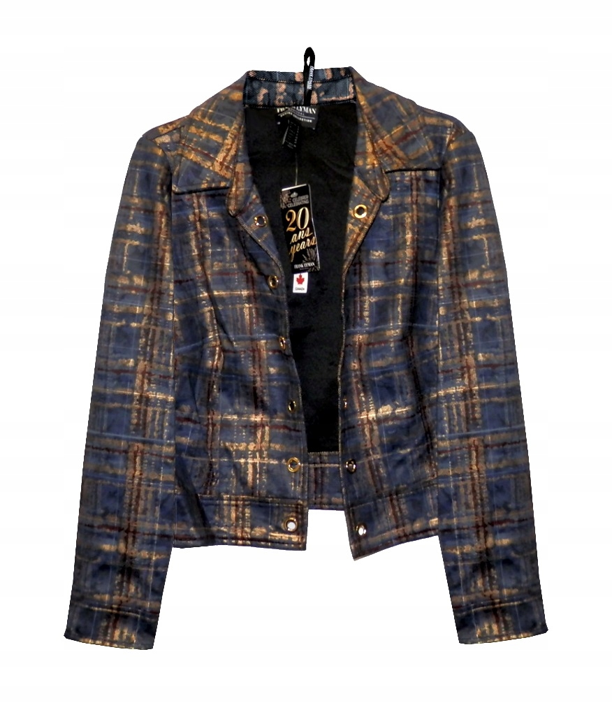 Dámský námořnická modrá/zlatý elegantní žaket bez zapínání Frank Lyman vel. 42/44