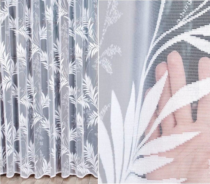 Firana żakardowa Kaja wzór 018920 500x250m prosta (gotowa) z obszyciem