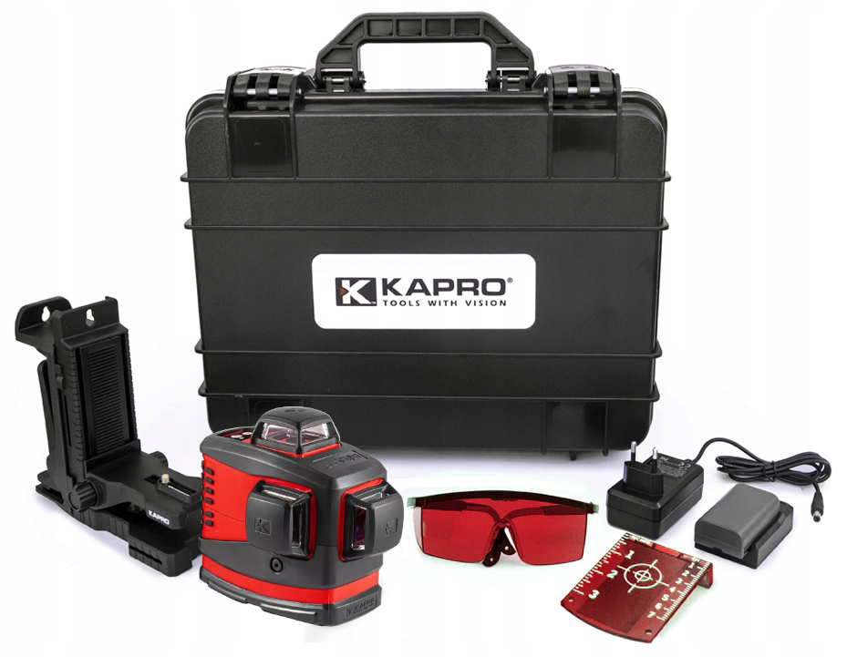 LASER LINIOWY 3D 360° 3-PŁASZCZYZNOWY CZERW AKU