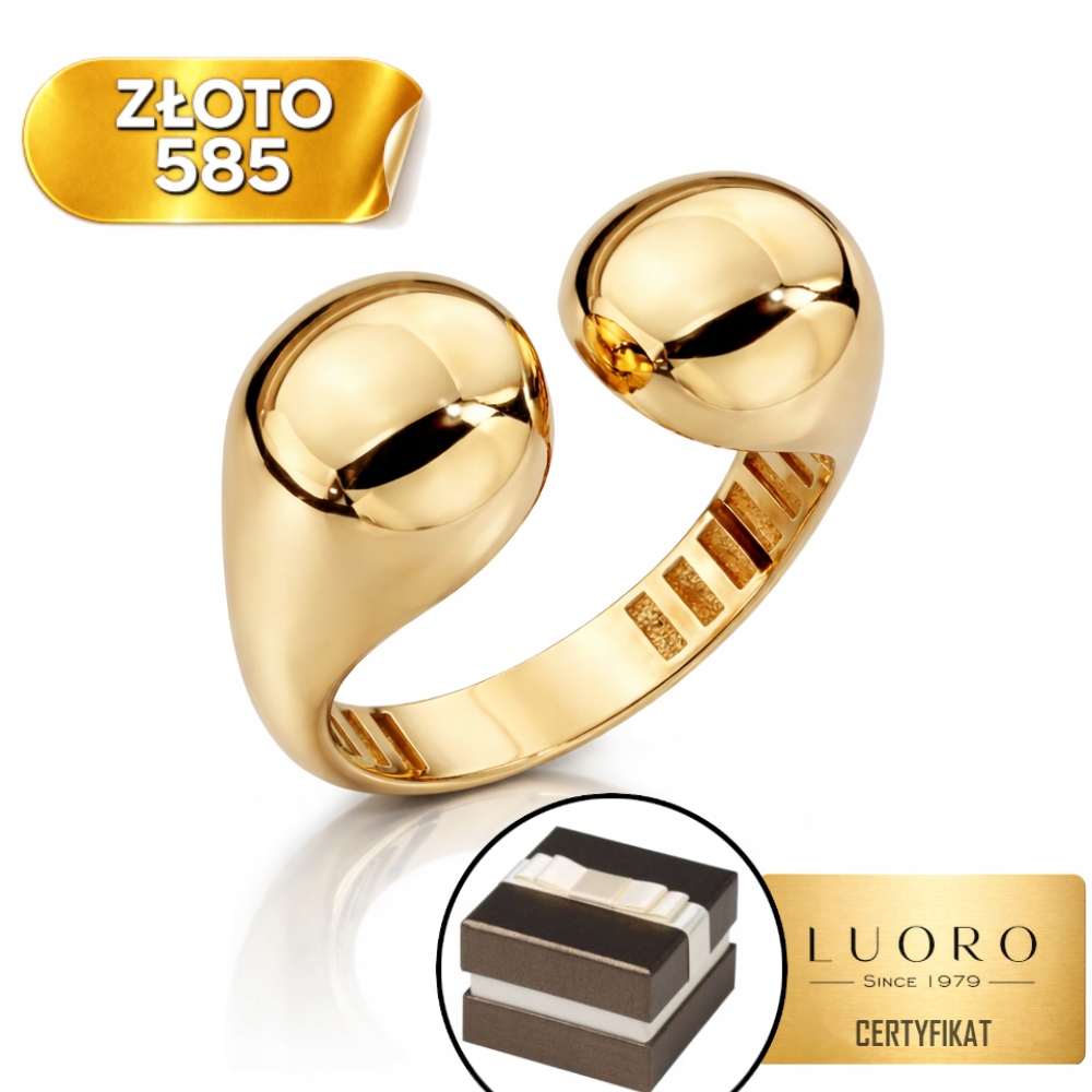 Prstýnek 585 14K Kuličky Hladké Sofistikovaný Design R09