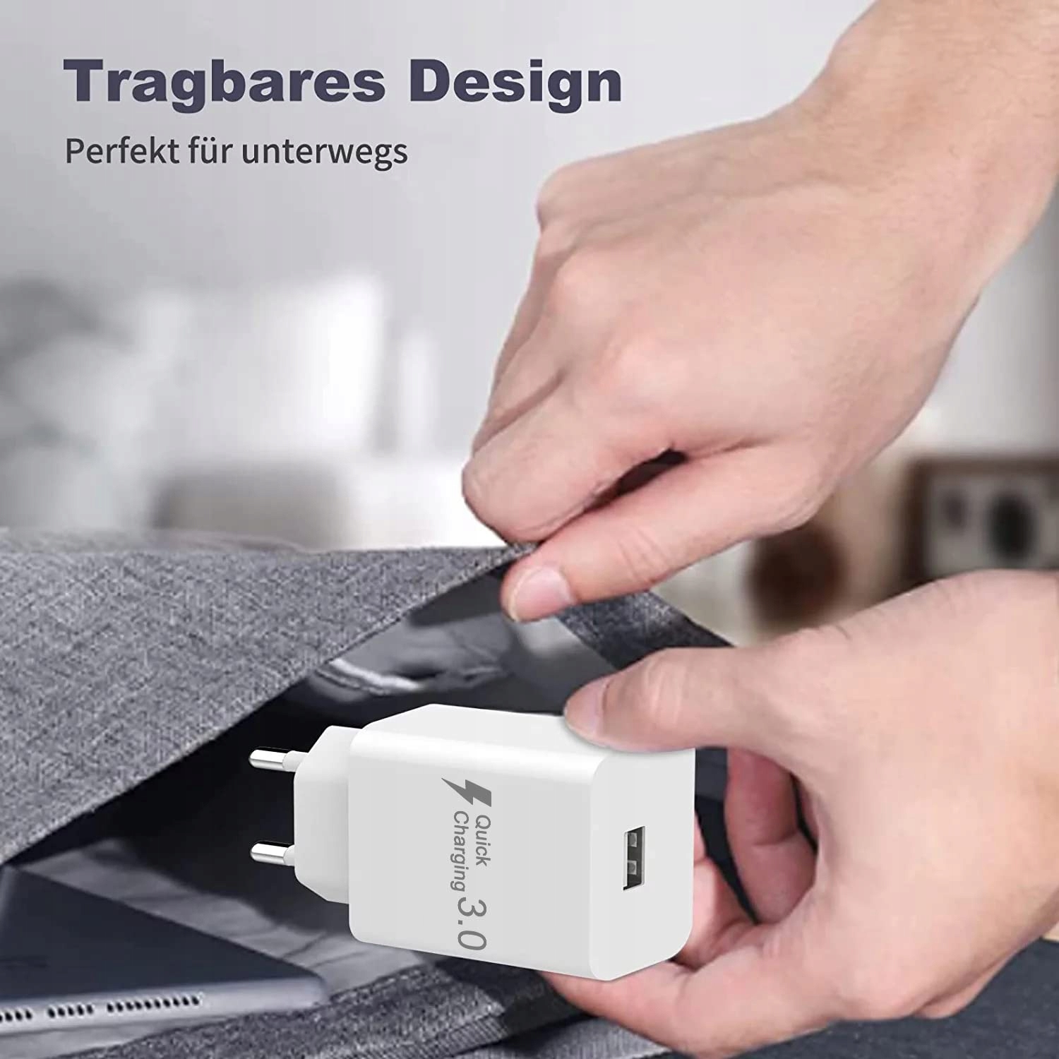 NEWDING Ładowarka 18W Quick Charge 30 USB Adapter Do Android — miniatura 7