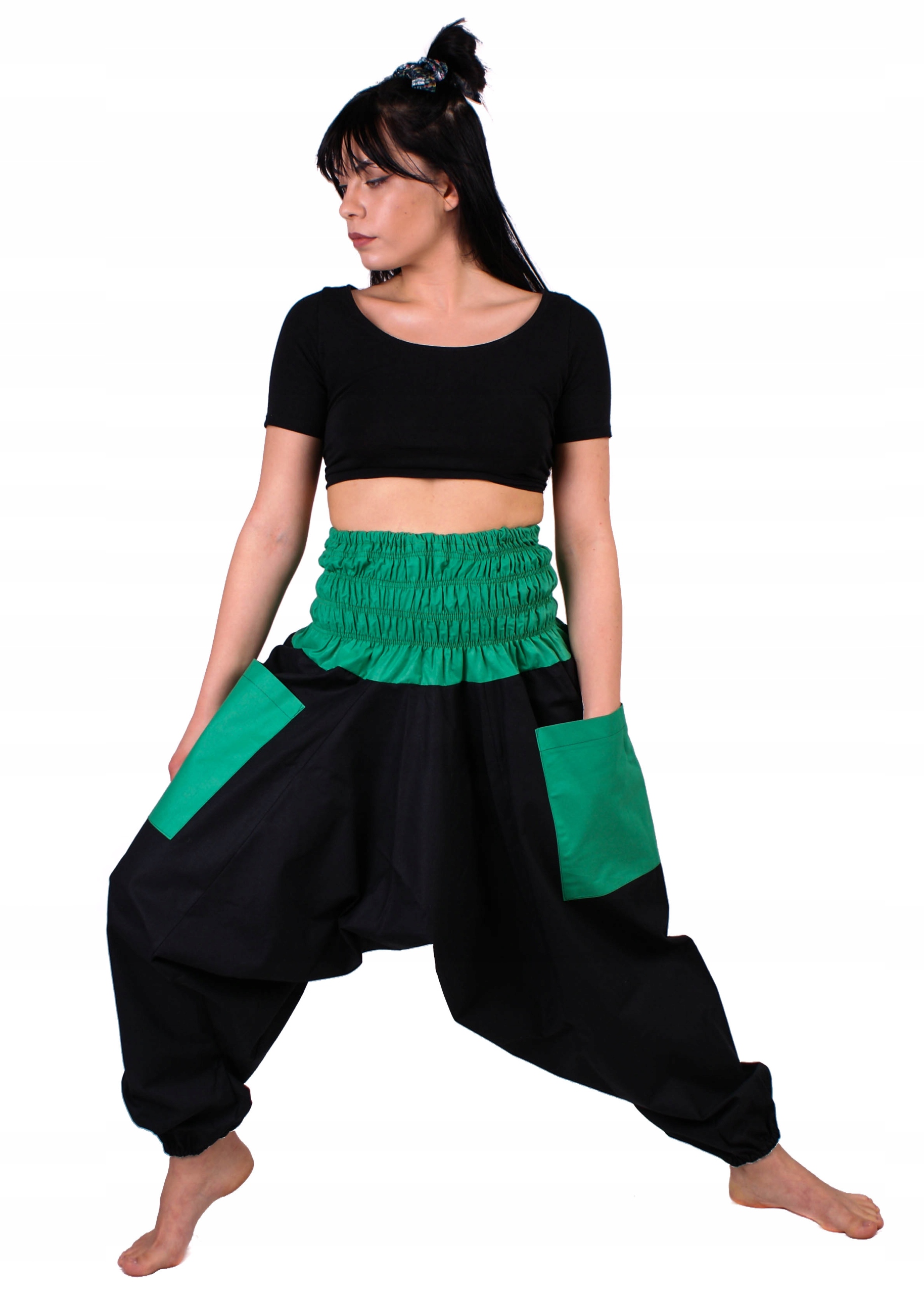 

Szarawary Bawełniane Wygodne Fitness Szeroki Krok