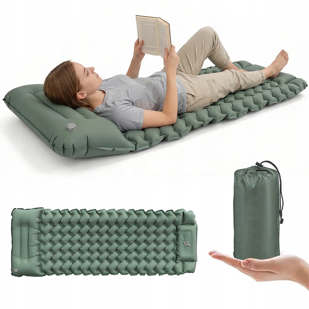 Matrace S Nožní Pumpou 200 X 66 CM, Zelená