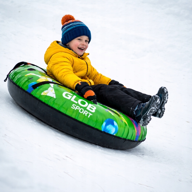 Ślizg dmuchany Glob Sport, twarde dno, snowtubing, sanki, koło, opona 100cm