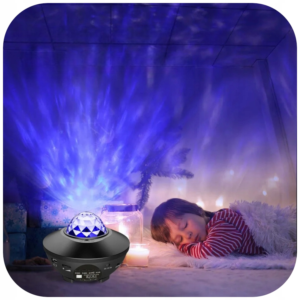 PROJEKTOR GWIAZD NIEBA LAMPKA NOCNA LED USB C RZUTNIK DLA DZIECI RGB +PILOT Stan opakowania oryginalne