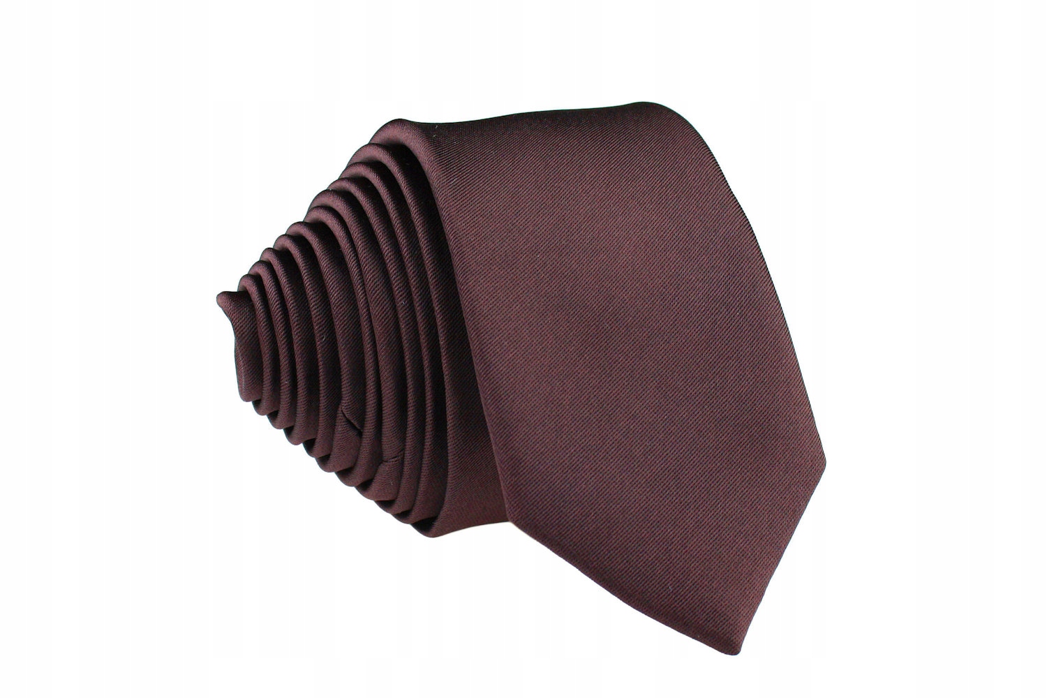 

Krawat Wąski Slim 5cm Gorzka Czekolada Ciemny Brąz