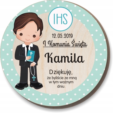 Podziękowania Gości na Komunię Komunijne Magnes