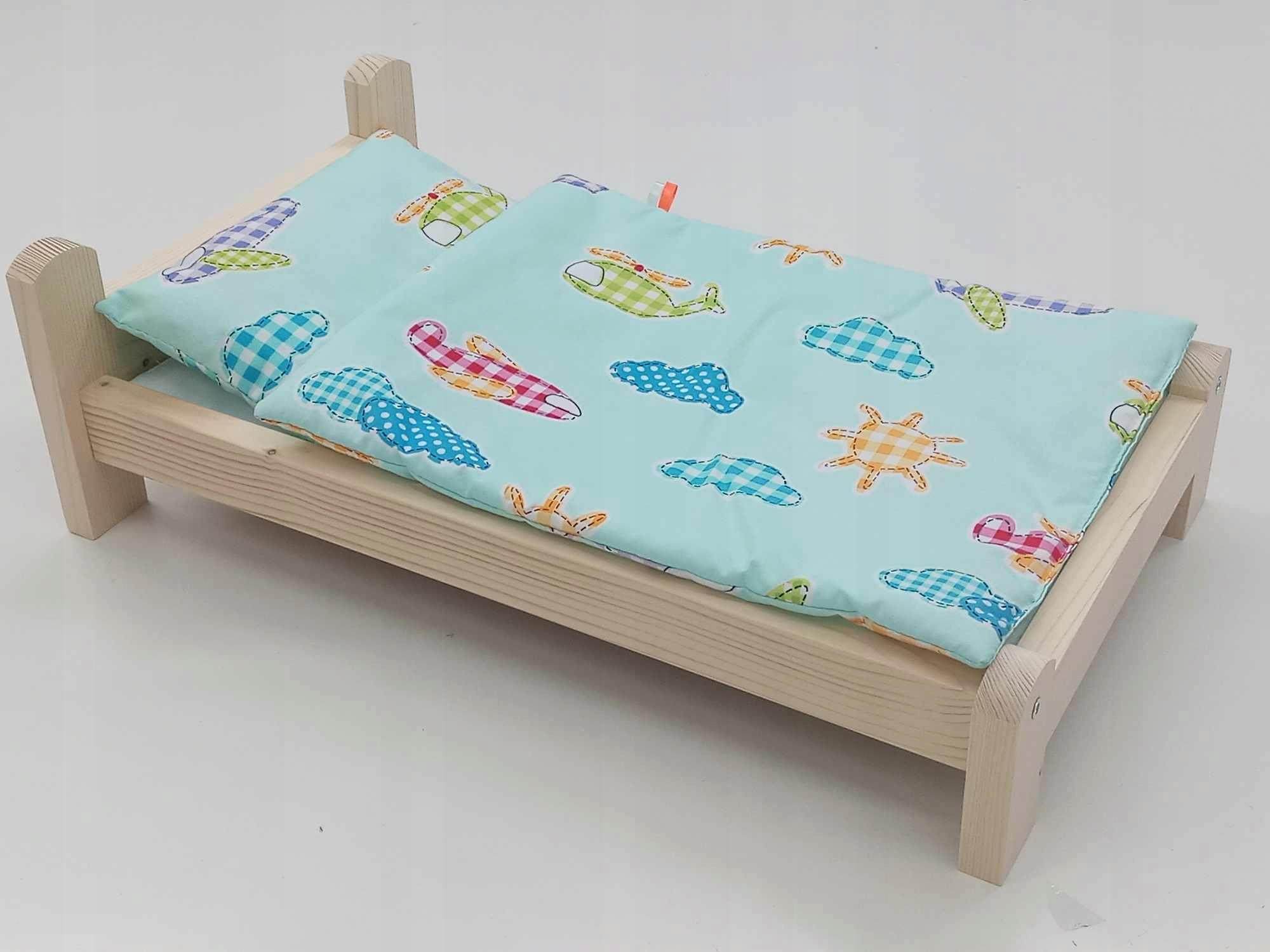 ŁÓŻKO DLA LALEK. ŁÓŻECZKO Z POŚCIELĄ BAWEŁNIANĄ