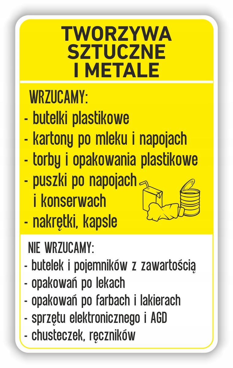 

Naklejka Na Kosz kontener Tworzywa segregacja 50cm