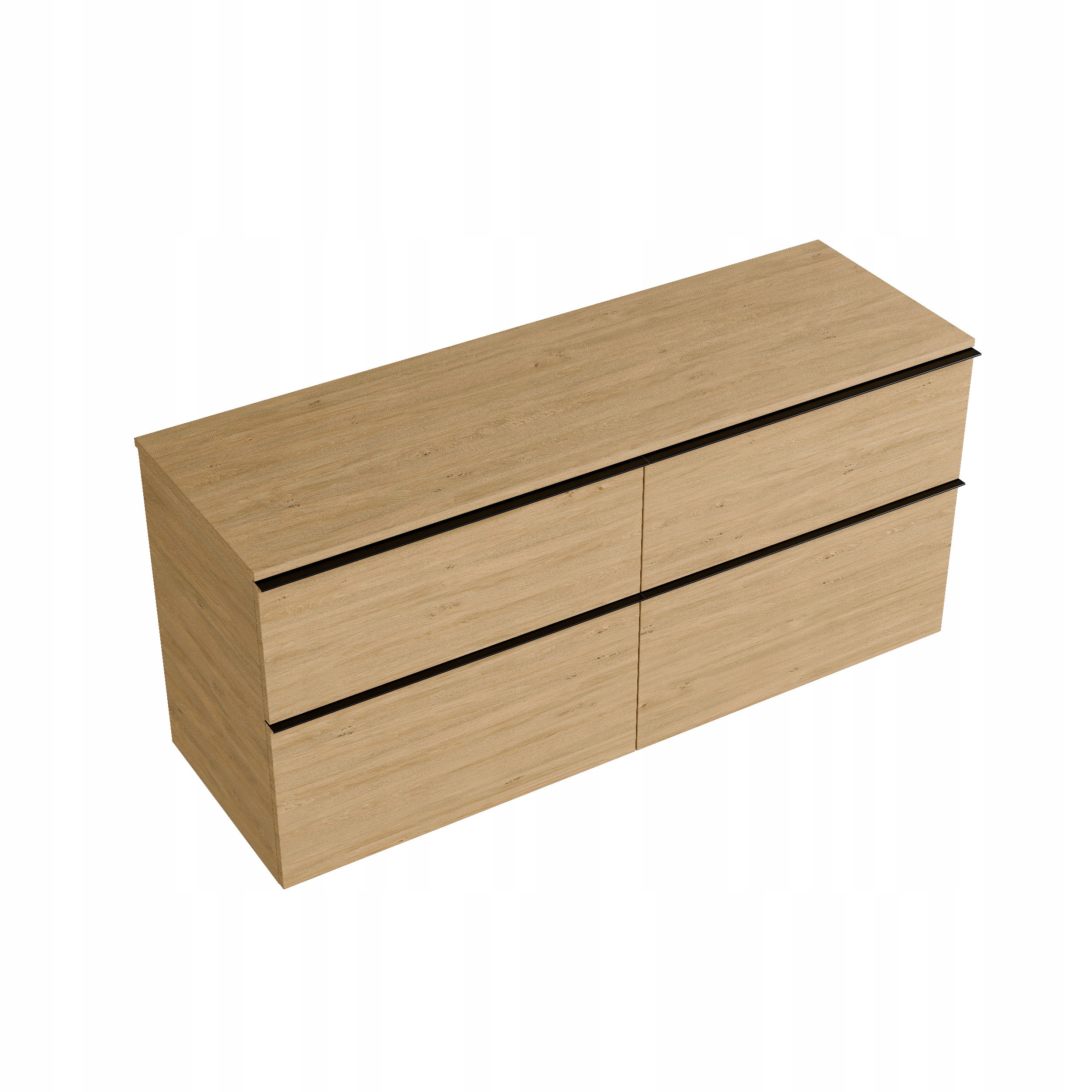Szafka pod umywalkę 140 cm szafka łazienkowa Lavoa dąb Mdf 4 szuflady