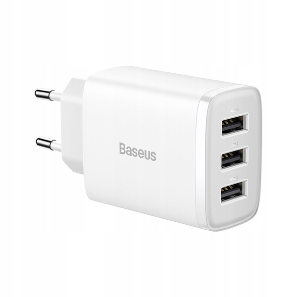 

Baseus Ładowarka Usb sieciowa Zasilacz 17W 3x Usb