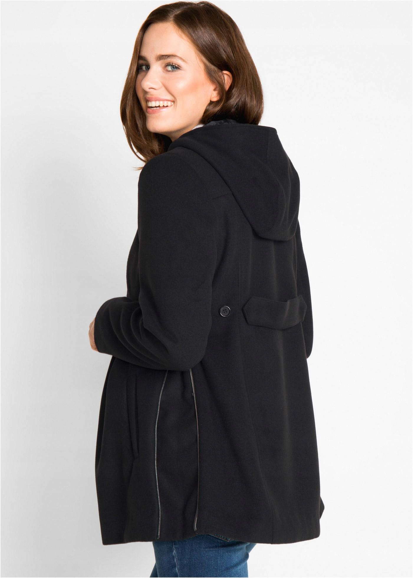 40 Bonprix PŁASZCZ CIĄŻOWY Z KAPTUREM