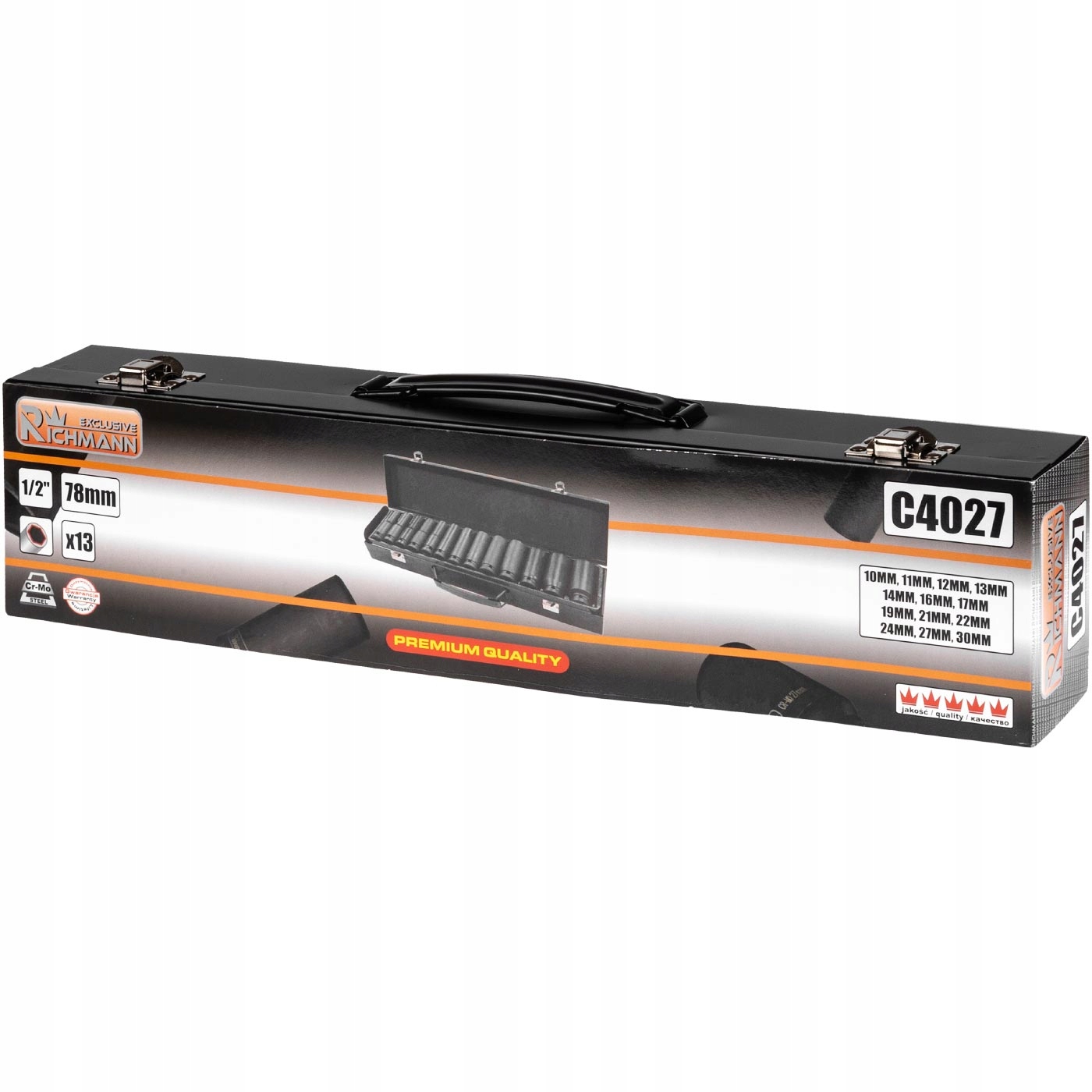 KLUCZE NASADOWE NASADKI UDAROWE 1/2 10-30mm DŁUGIE Mocowanie 1/2