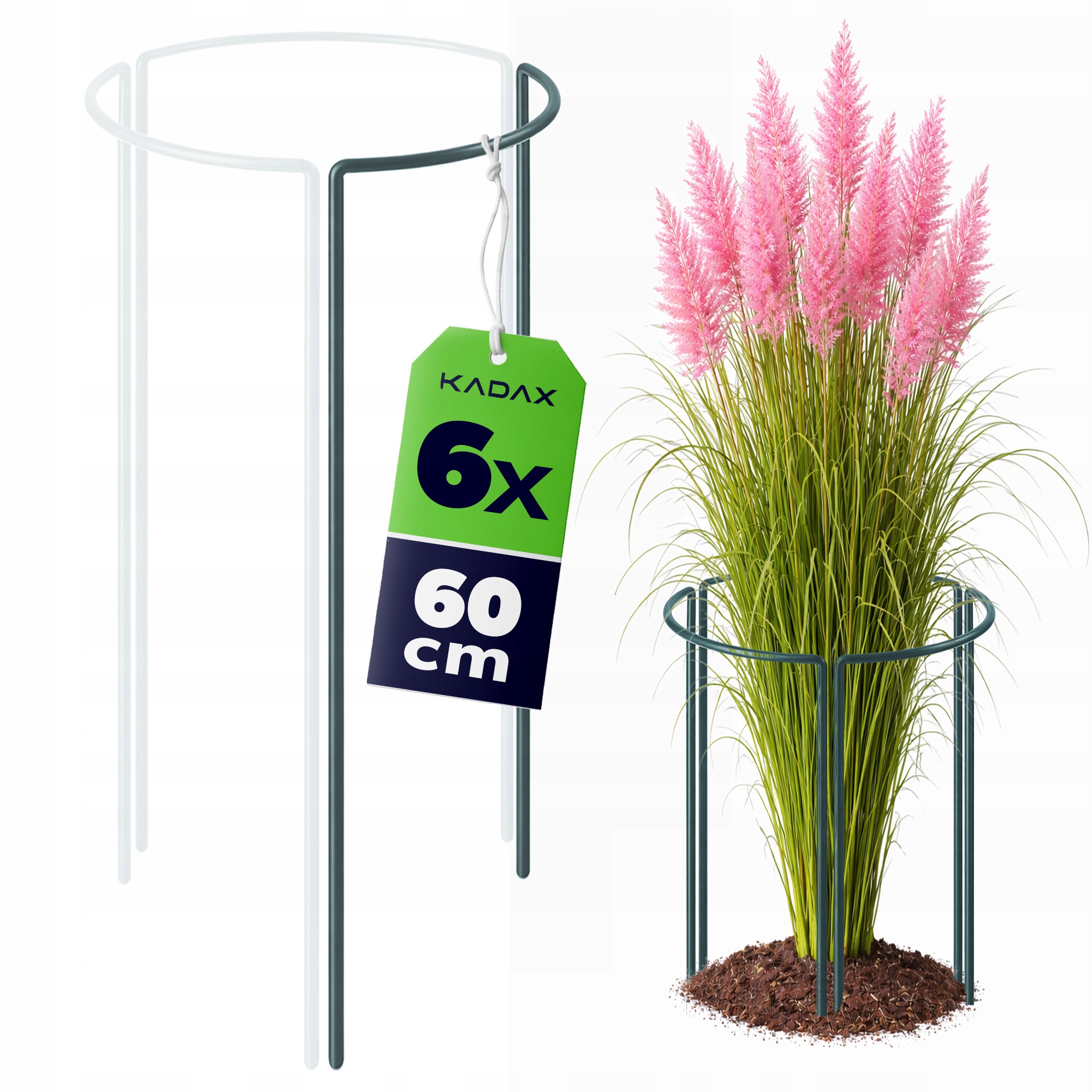 6 SZT. PODPORA DO ROŚLIN 60cm HORTENSJI RÓŻ KWIATÓW MONSTERY METALOWA MOCNA