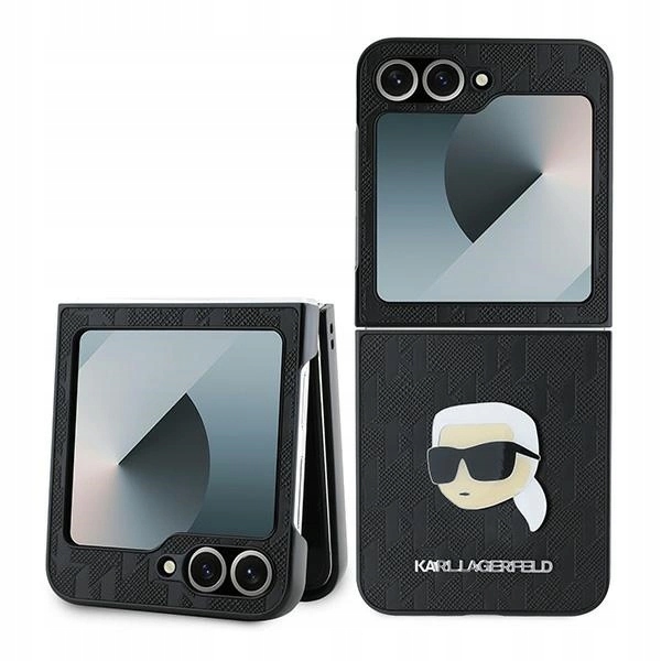 Pouzdro Karl Lagerfeld Saffiano Monogram pro Samsung Galaxy Z Flip 6 černé