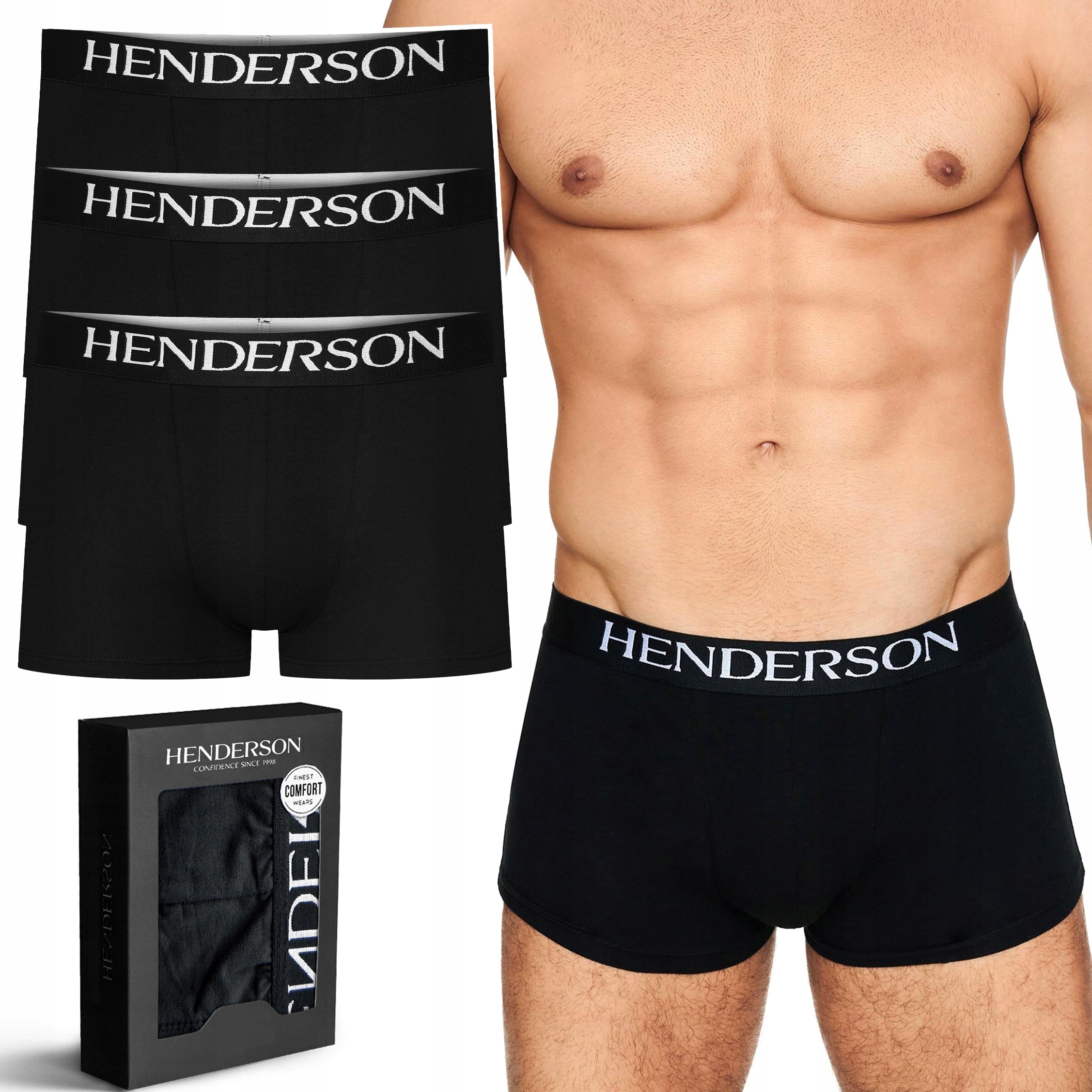 Henderson Man 35039 pánské bavlněné boxerky Krátké 3-BALENÍ XXL