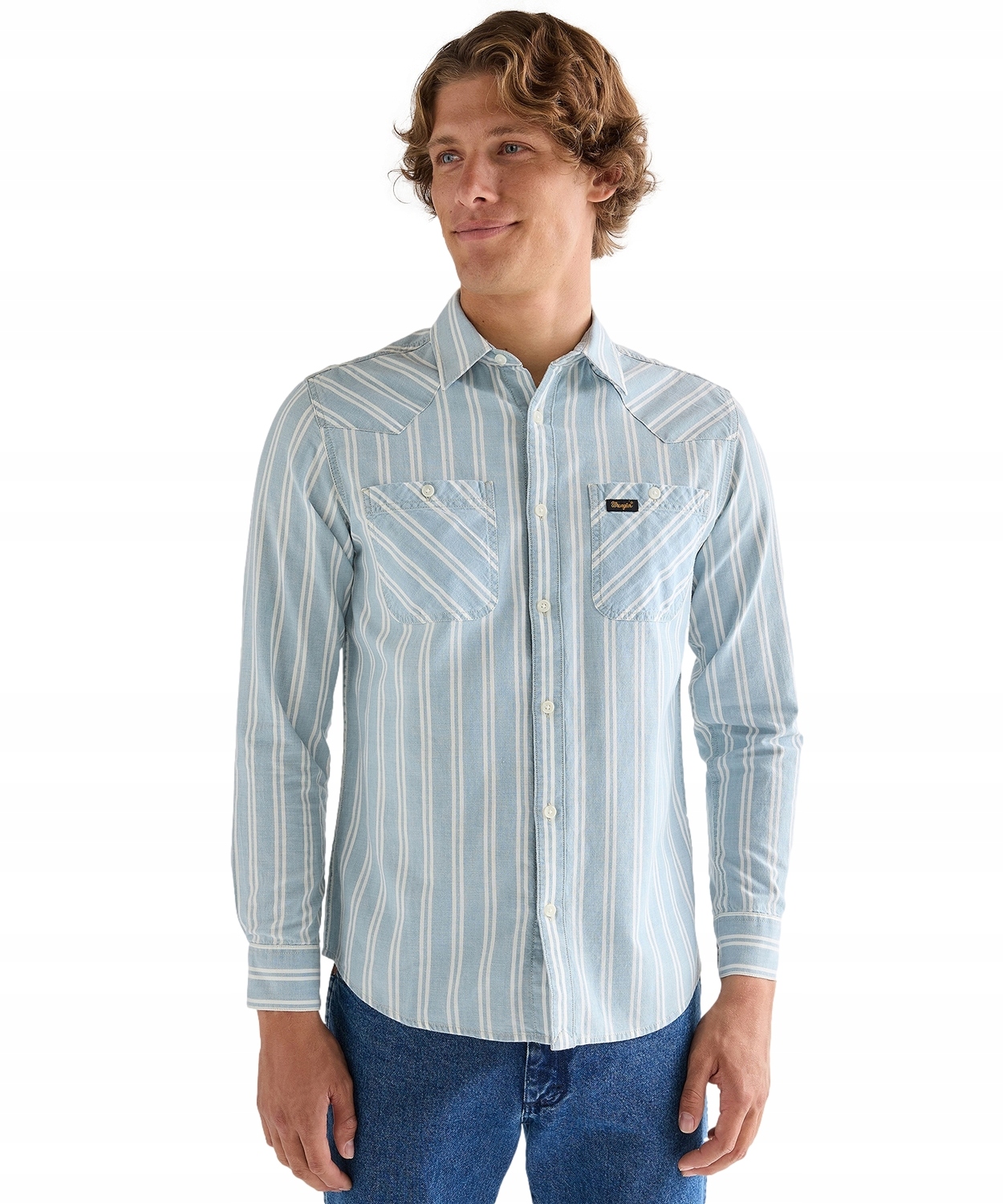 Košile Wrangler Chambray Shirt 112378064 Light Stripe M