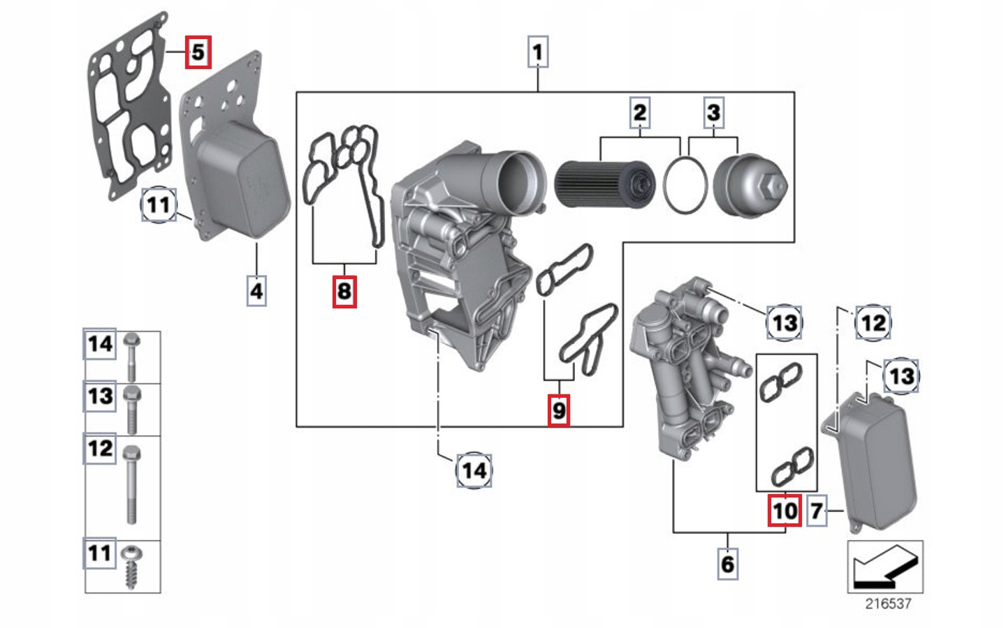 BMW F01 F02 F07 USZCZELKA PODSTAWY FILTRA OLEJU Producent części Elring