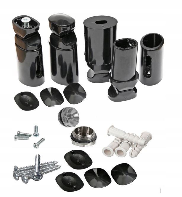 Montážní sada/závěsy pro koupelnový žebříkový radiátor Elipsa Černá!