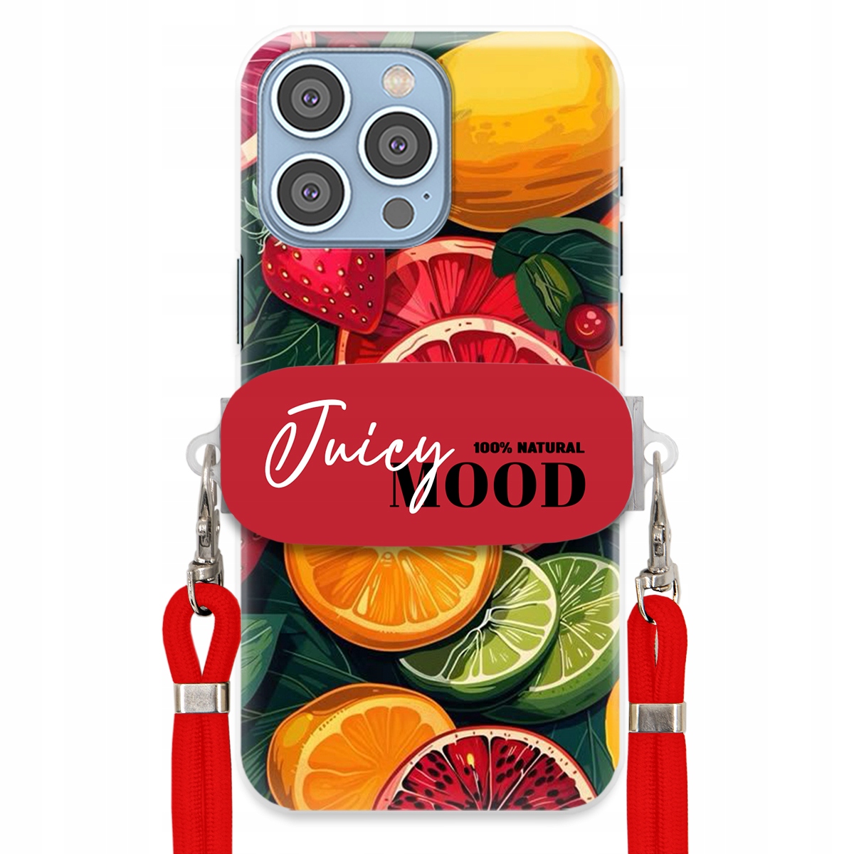 Puzdro pre iPHONE 15 Pro Max Červené vodítko držiak Fruit Ovocie Juice Mood