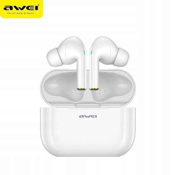 Awei słuchawki Bluetooth 5.0 T29 Tws+ stacja dokująca biały/white