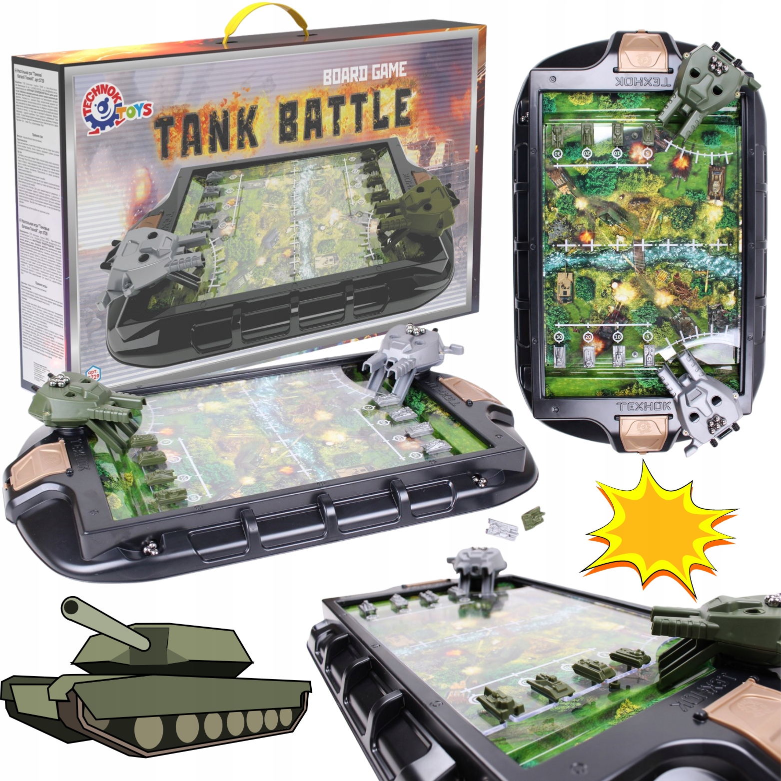 Gra Planszowa Bitwy Czołgów Dwa Działka Żelazne Kulki Czołgi Gra Rodzinna