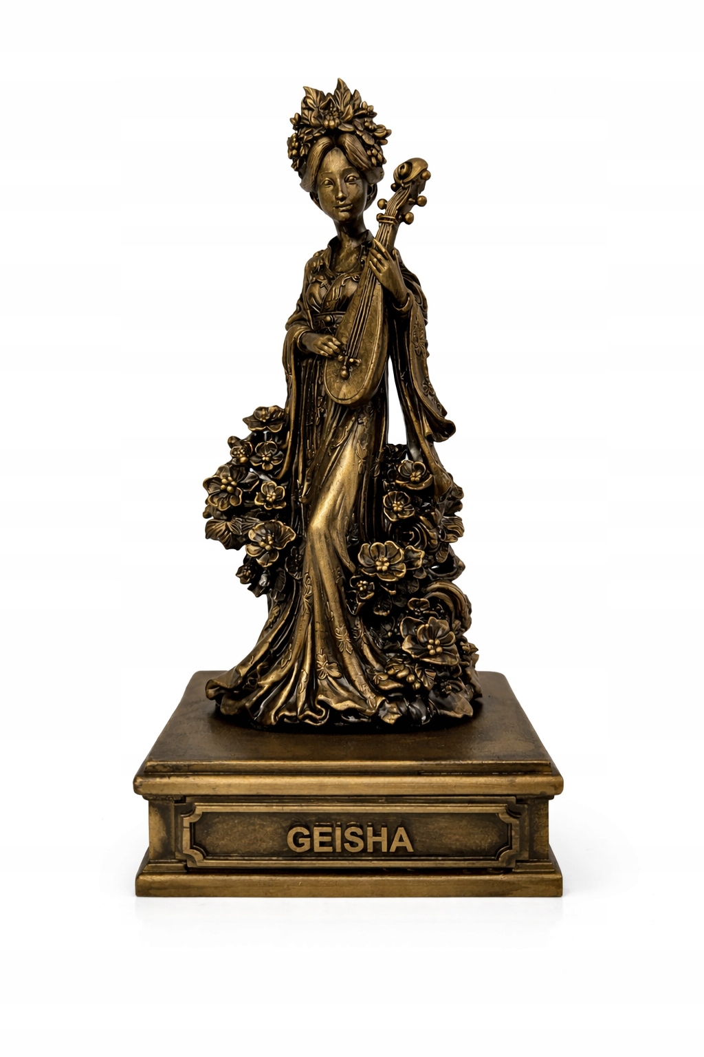 Figúrka Socha Gejša 24 cm bronzová orientálna zberateľská plastika