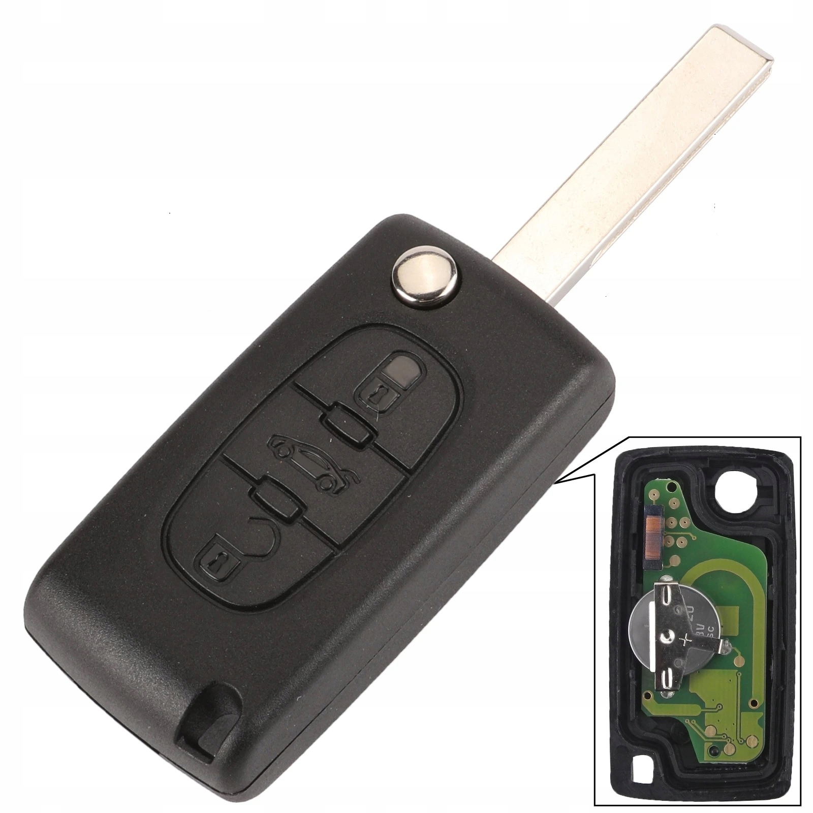 KOMPLETNY KLUCZYK HU83 Z ELEKTRONIKĄ CE0523 CITROEN C2 C3 C4 C5 BERLINGO