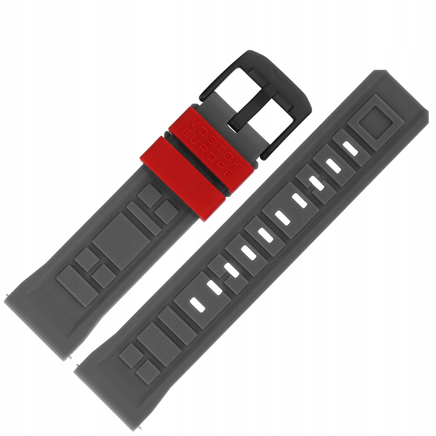 Pásek Systema Silikon (E721) šedý, červený, sklo, černá barva