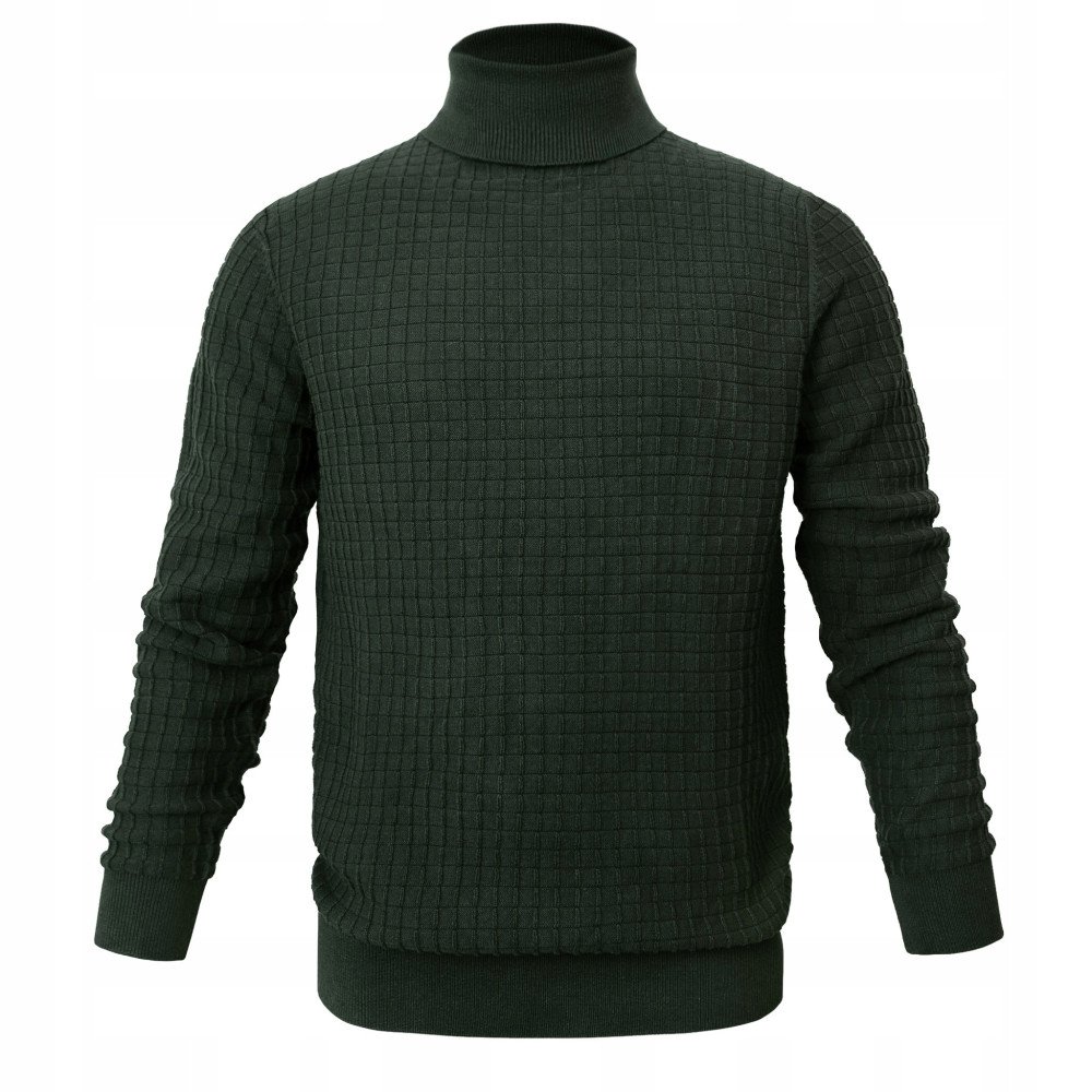 Pánský bavlněný Rolák (látková textura) Pako Jeans Lahvově Zelená Barva M