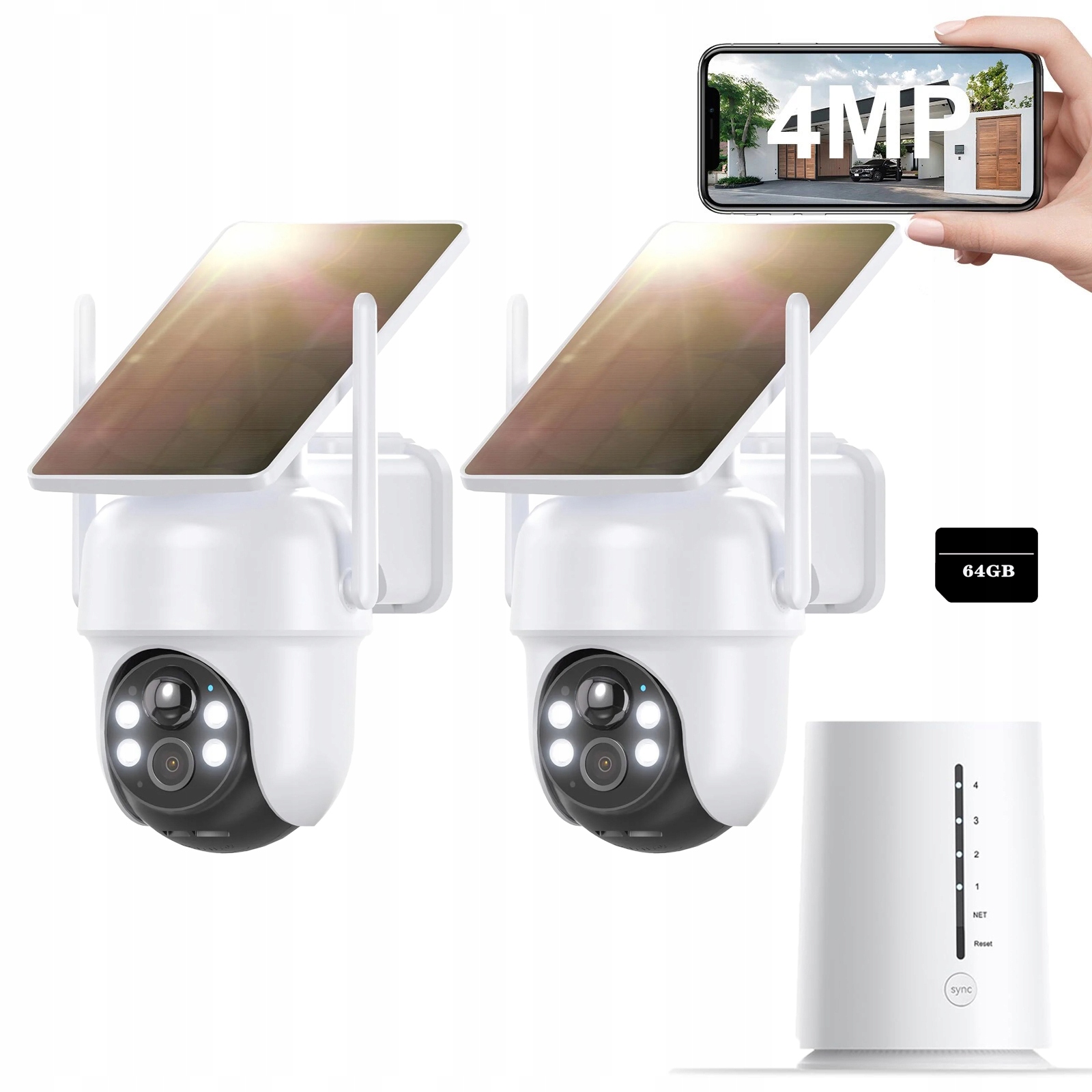 Sada 2 analogových kamer pro venkovní monitorování 4MPX 360° Ptz Pir