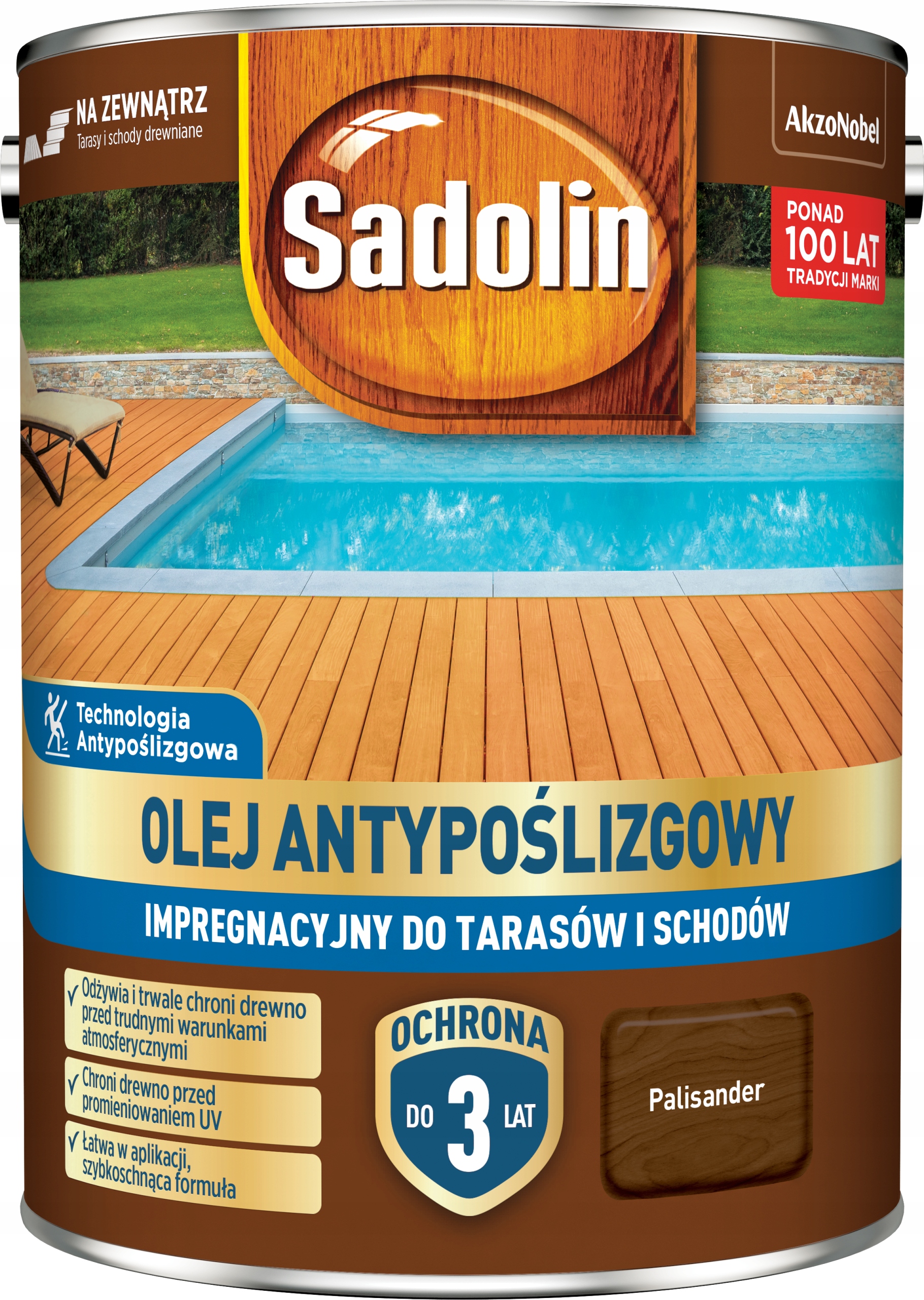 Protišmykový Olej Na Terasy Schodov Sadolin Palisander 4,5 L