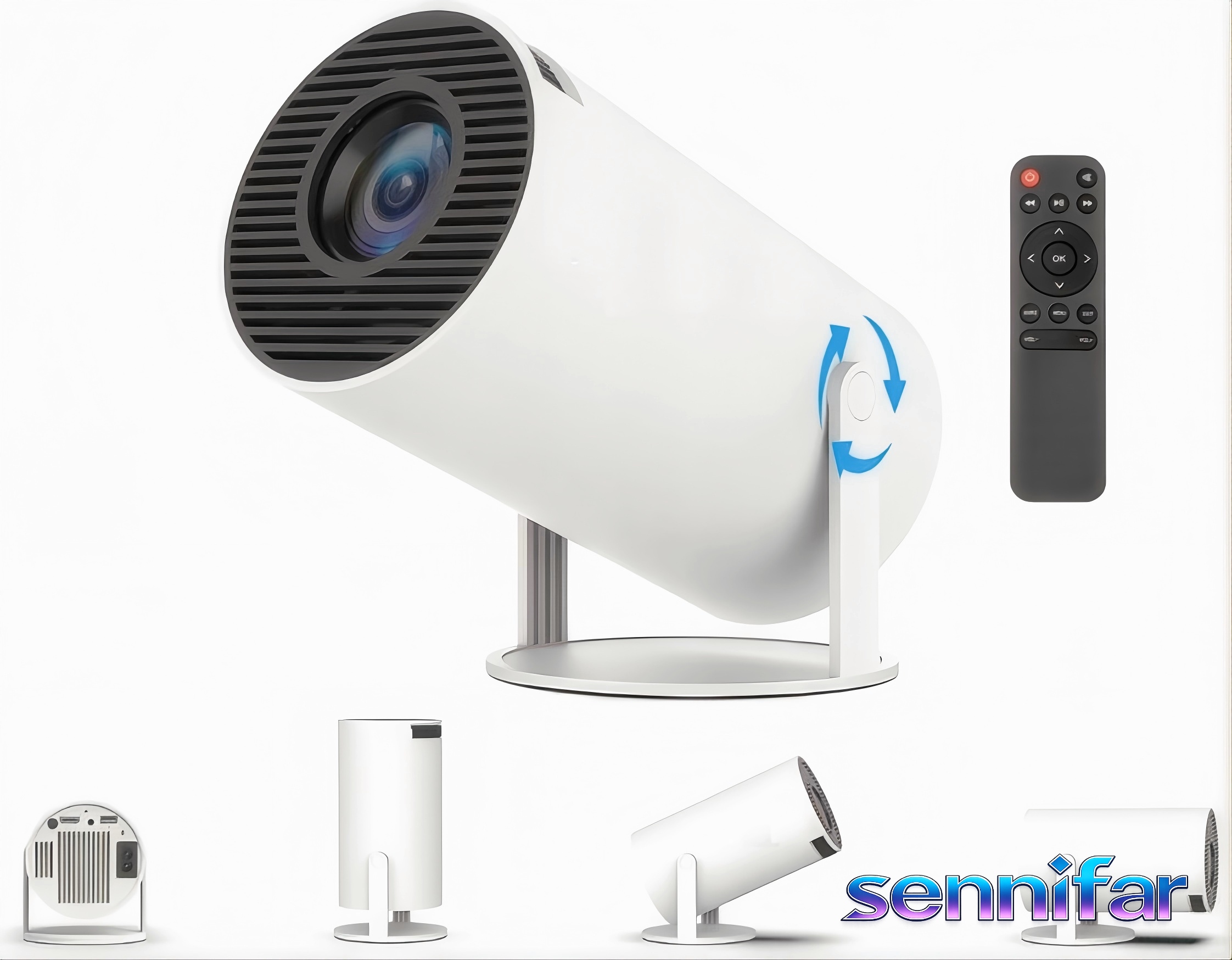 Projektor Android Tv 4K Wifi Full Hd Přenosný Smart Reproduktor