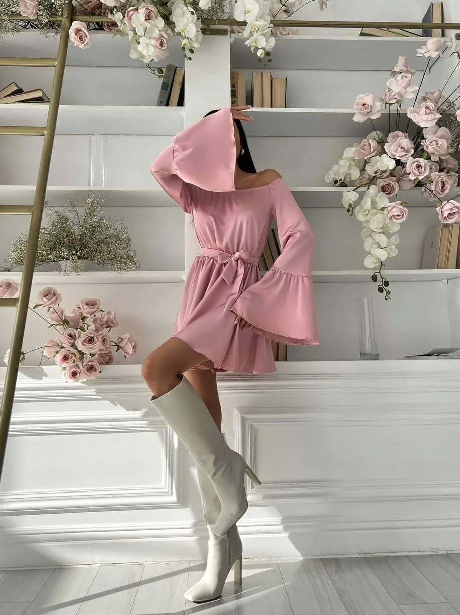 Saténová Šaty Španělka Růžová Amber S