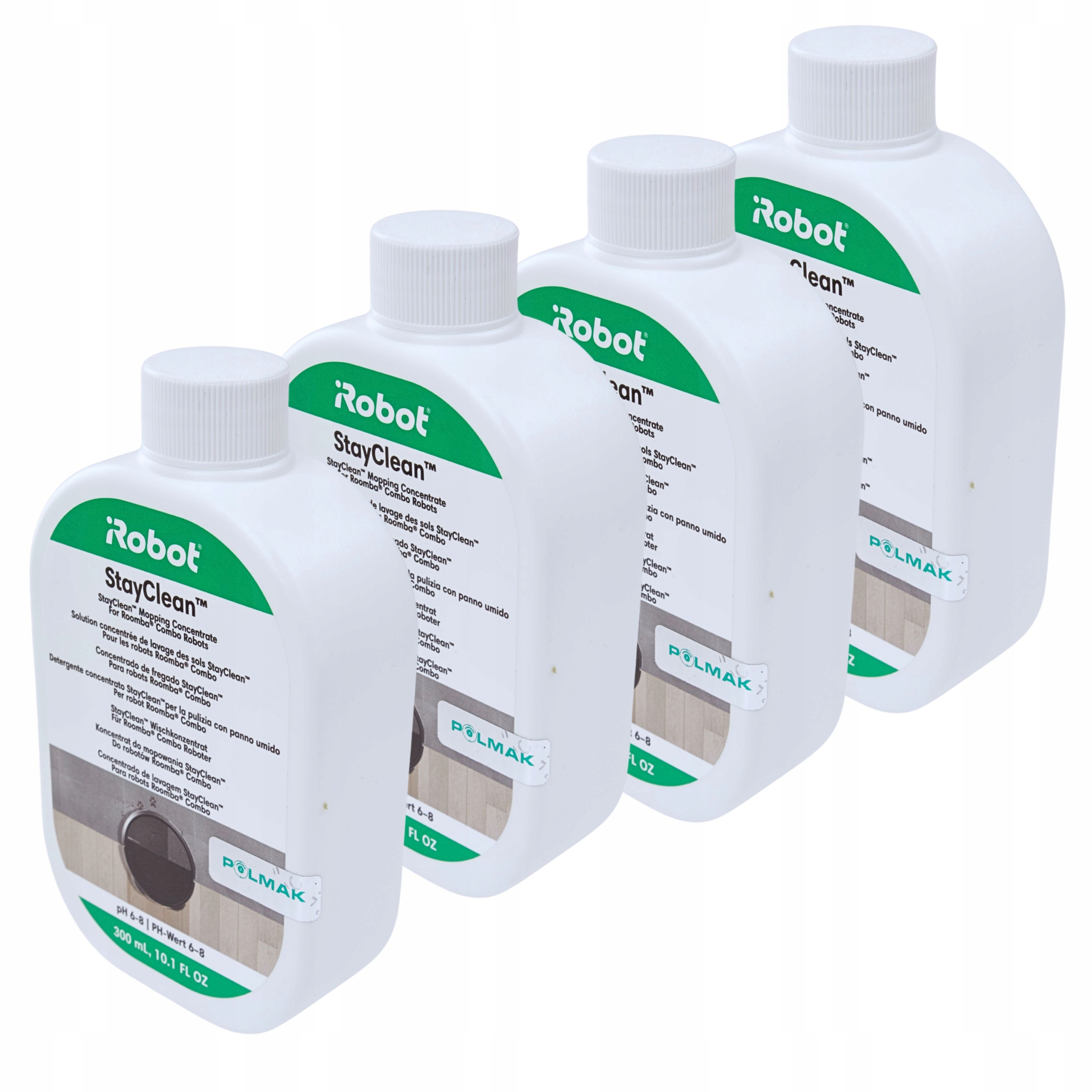 4x iRobot StayClean Płyn, koncentrat 300 ml do mycia podłóg Roomba Combo