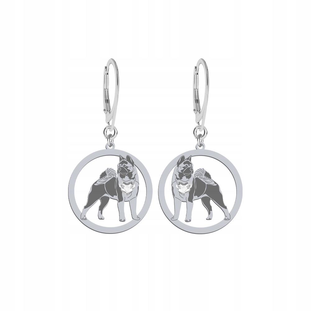 Stříbrné Náušnice se psem Akita americká 925 Šperky Dárek Gravírování