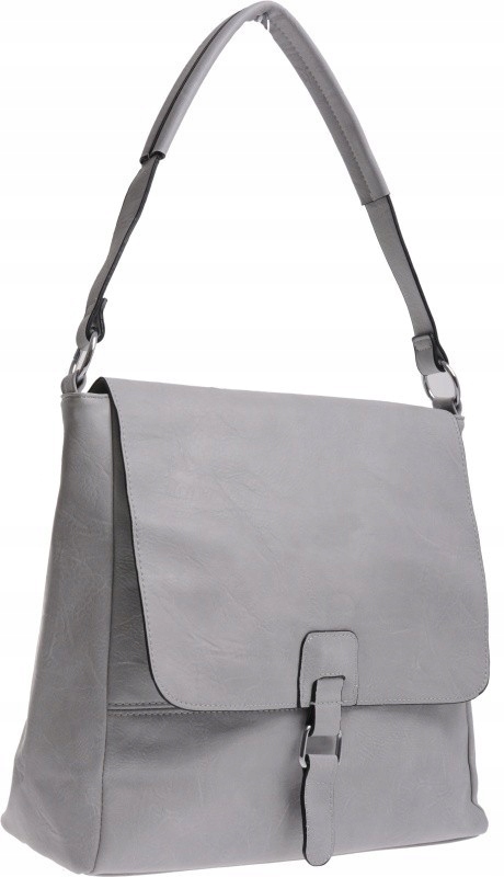 Duża Listonoszka Torebka Damska Z Klapką A4 szary