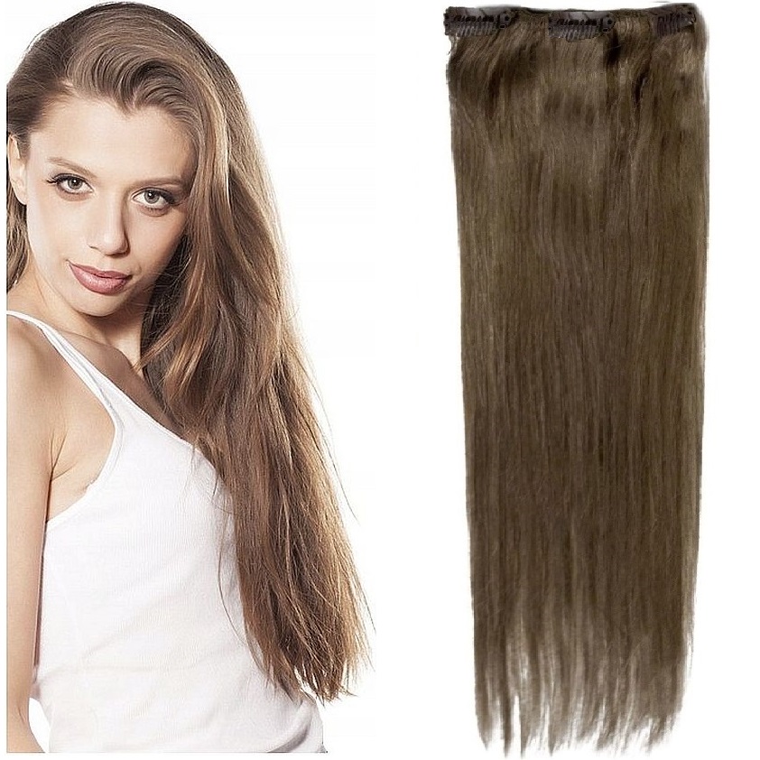 Clip-in Příčesek Do Vlasů Přírodní 40 CM Páska 3 Sponky chladná blond 10