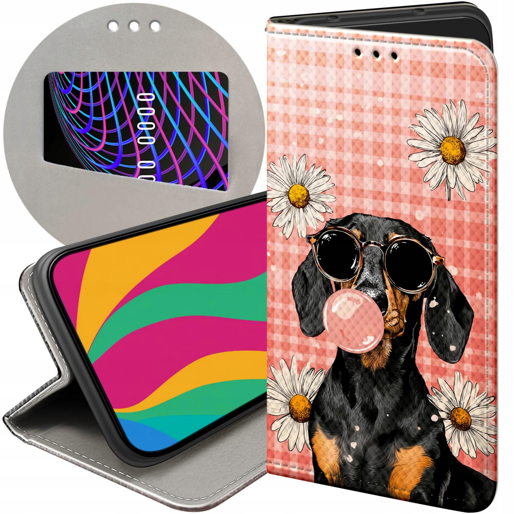 Etui Z Klapką Do Samsung Galaxy S24 Fe Jamniki Psy Jamnik Red Merle