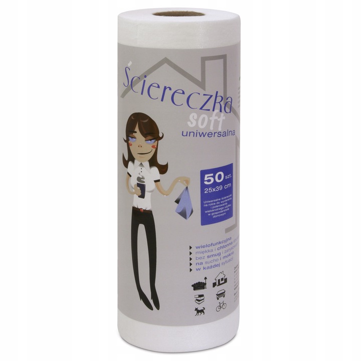 

Ściereczki soft uniwersalne na rolce białe 50szt