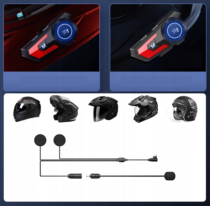 INTERCOM MOTOCYKLOWY BLUETOOTH NA KASK X7 Typ połączenia Bluetooth