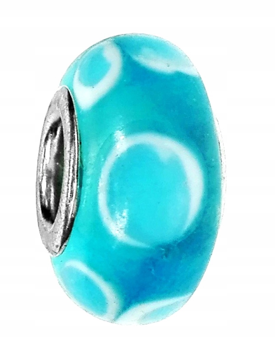 

Zawieszka beads - błękitna z kołami