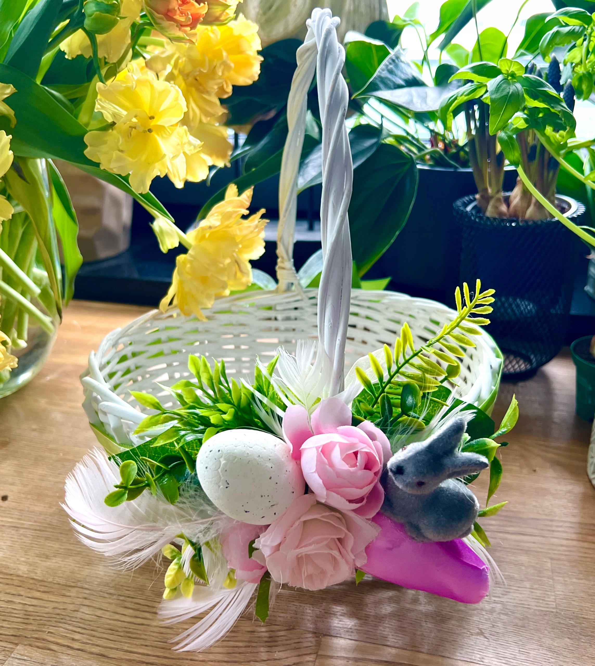 Koszyk dekorowany do Święconki Stroik + SERWETKA Marka OP