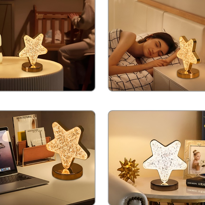 LAMPKA NOCNA KRYSZTAŁOWA LED GWIAZDA LAMPA STOŁOWA Rodzaj gwintu zintegrowane źródło LED