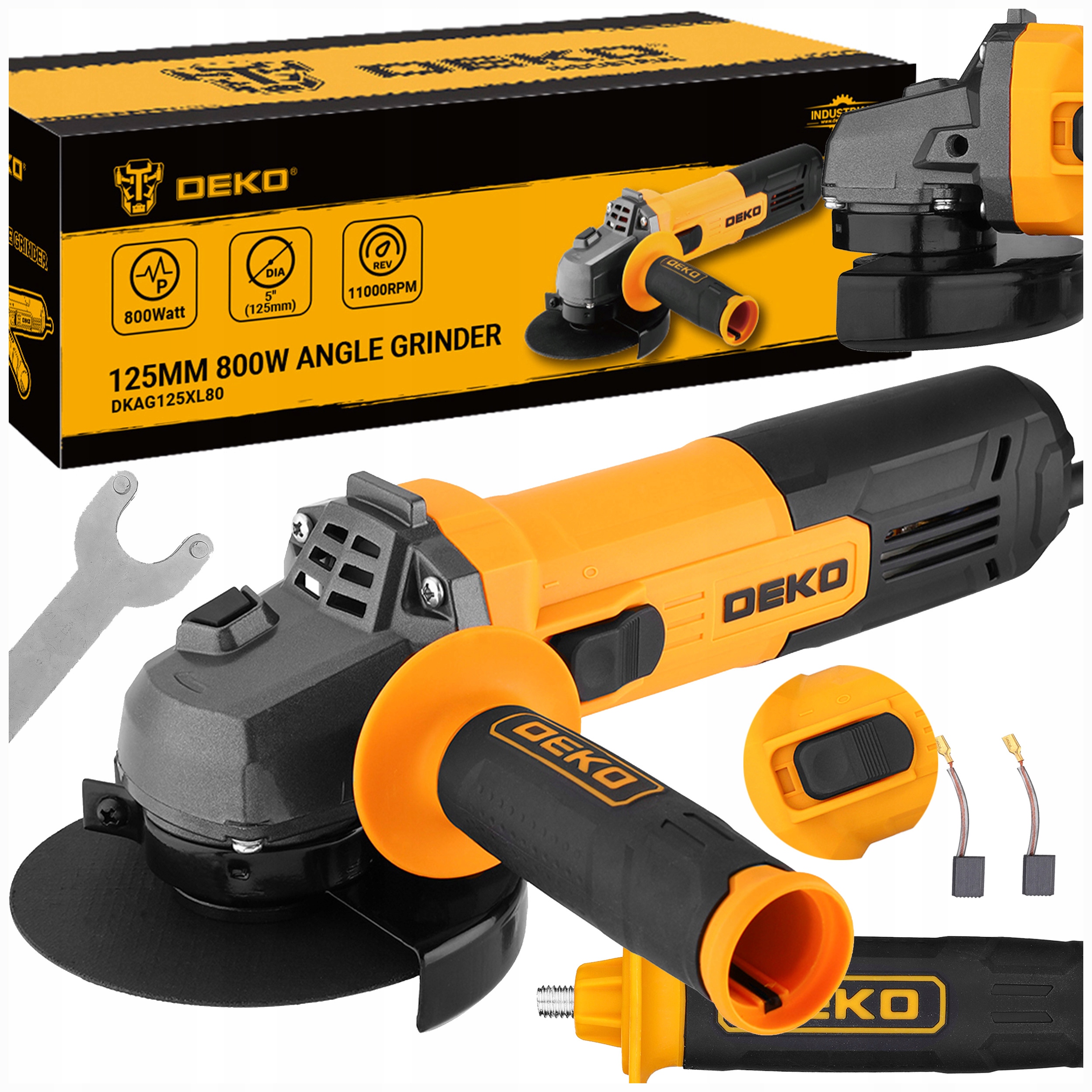 Szlifierka Kątowa Kątówka Sieciowa 125MM Mocna Diax 800W Sieciowa Deko