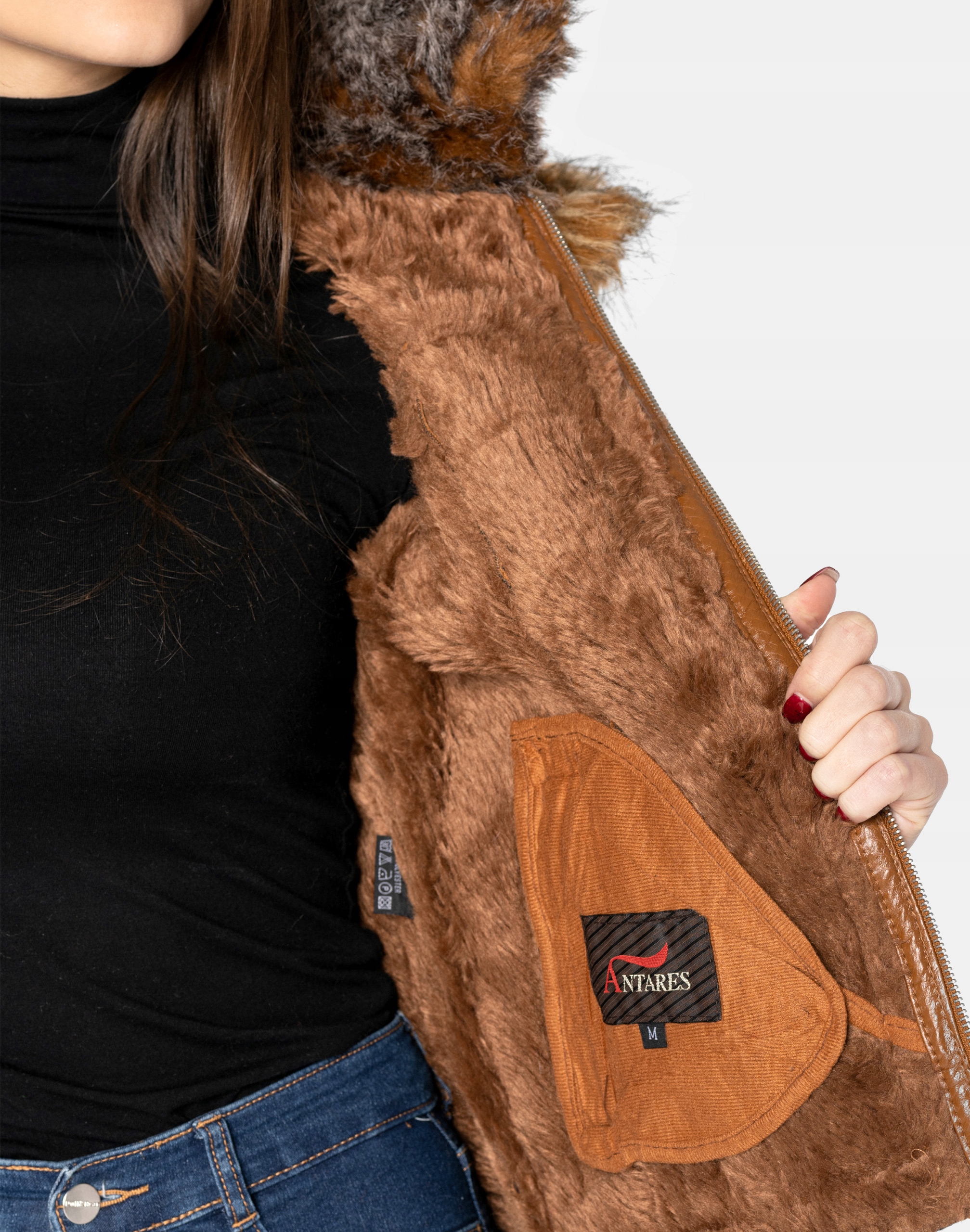 Ciepła Kurtka Damska Ocieplana Futerkiem 813-3 r M Długość całkowita 55 cm