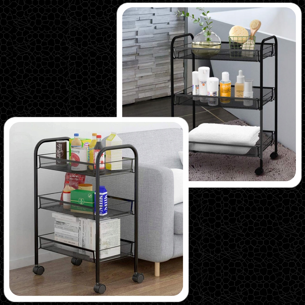 MOBILNA SZAFKA SOLIDNY REGAŁ STOLIK NA KÓŁKACH PRZENOŚNY Z BLOKADĄ METAL Wysokość mebla 64 cm