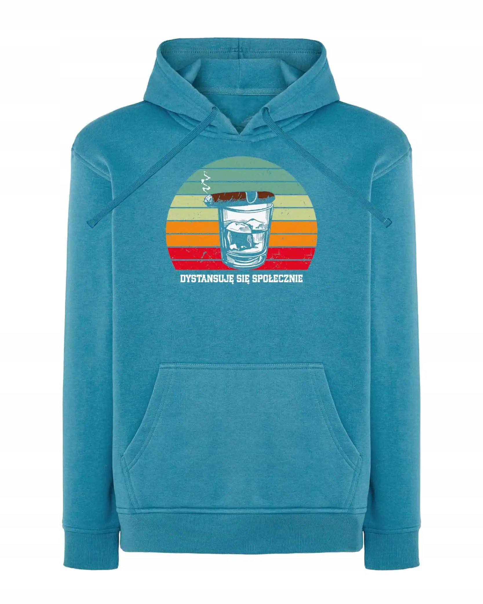 Mikina s kapucí Whisky Cigaro Vintage Světle modrá M