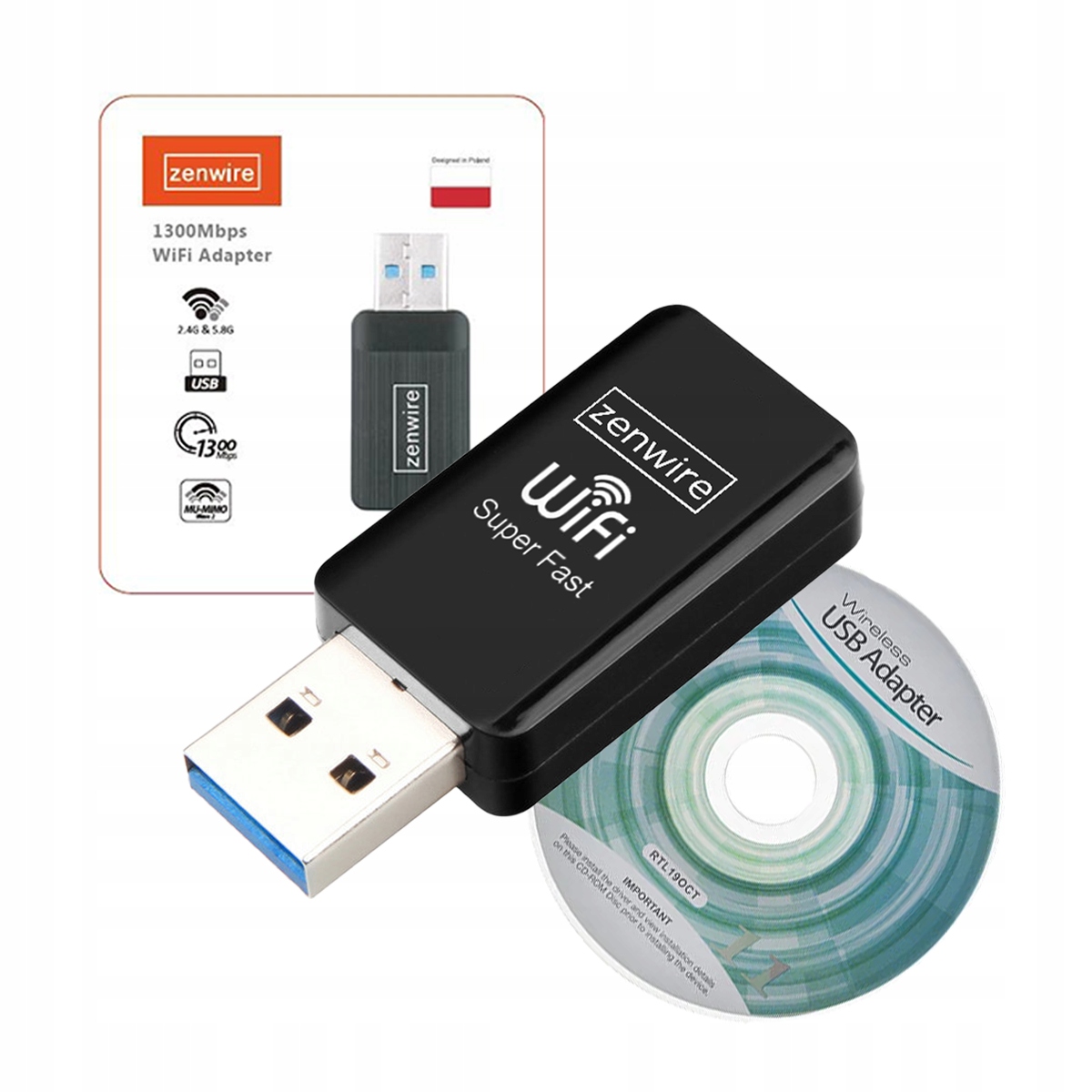 Karta sieciowa zewnętrzna Zenwire 1300 Mb/s