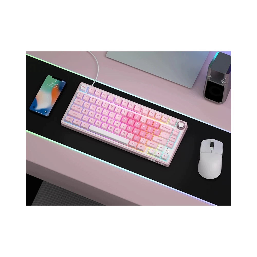ROYAL KLUDGE R75 Pink Melody Gaming Keyboard Cream switch — 5